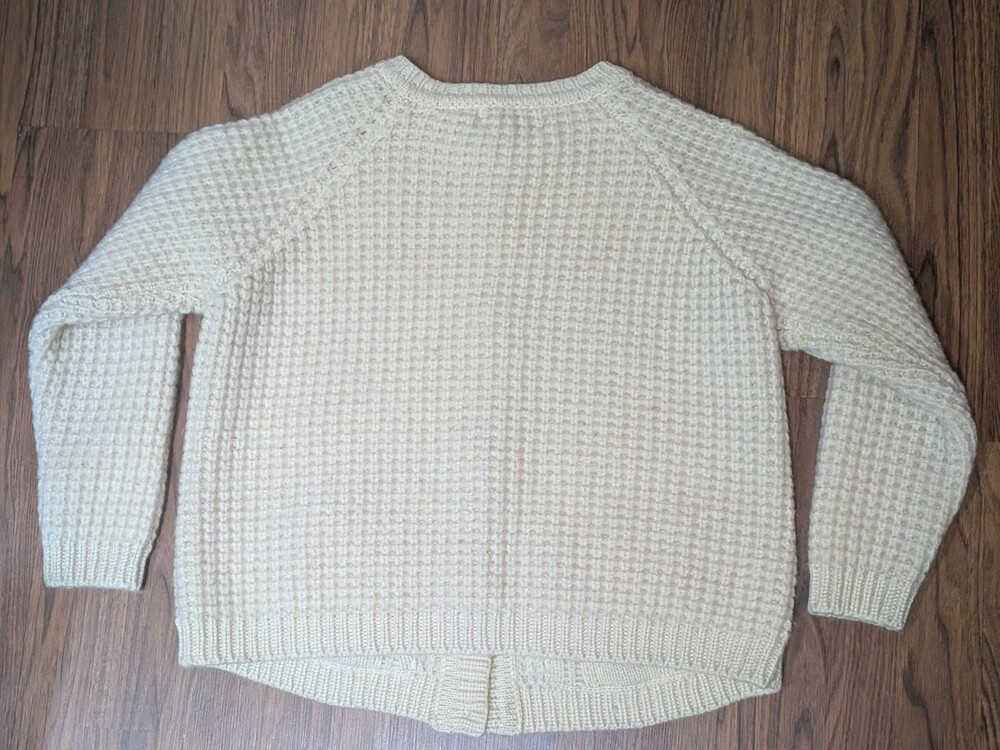 Standun Pure Irish Wool Fisherman Sweater Women's Medium (44) Cream Cable Knit - Picture 2 of 11